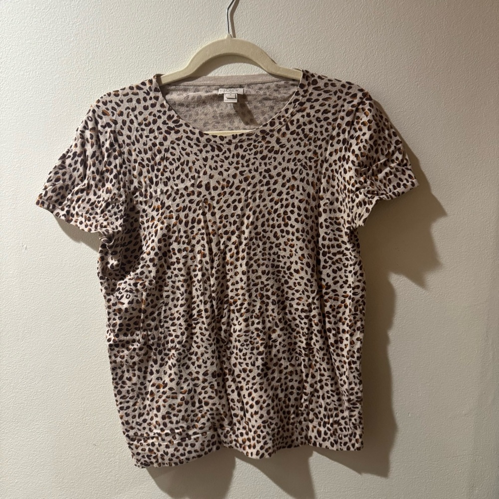 J.Crew Knit Leopard Print Top